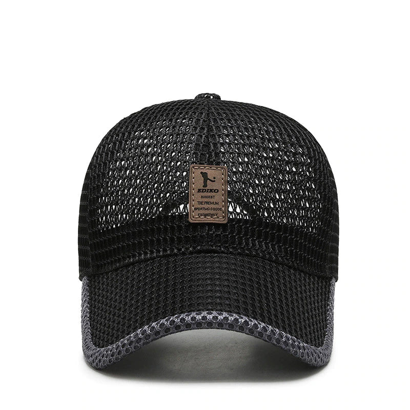 Unisex AeroBreeze mesh summer cap, lightweight & adjustable, offering breathable sun protection for outdoor activities.