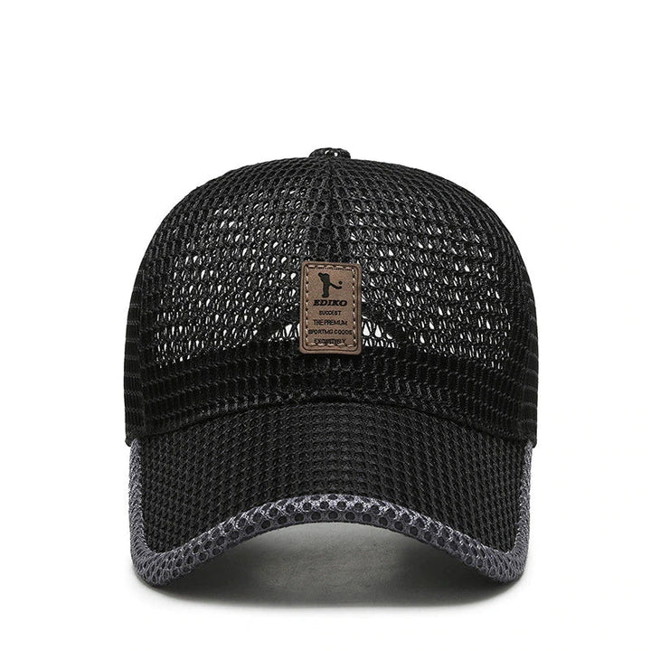 Unisex AeroBreeze mesh summer cap, lightweight & adjustable, offering breathable sun protection for outdoor activities.