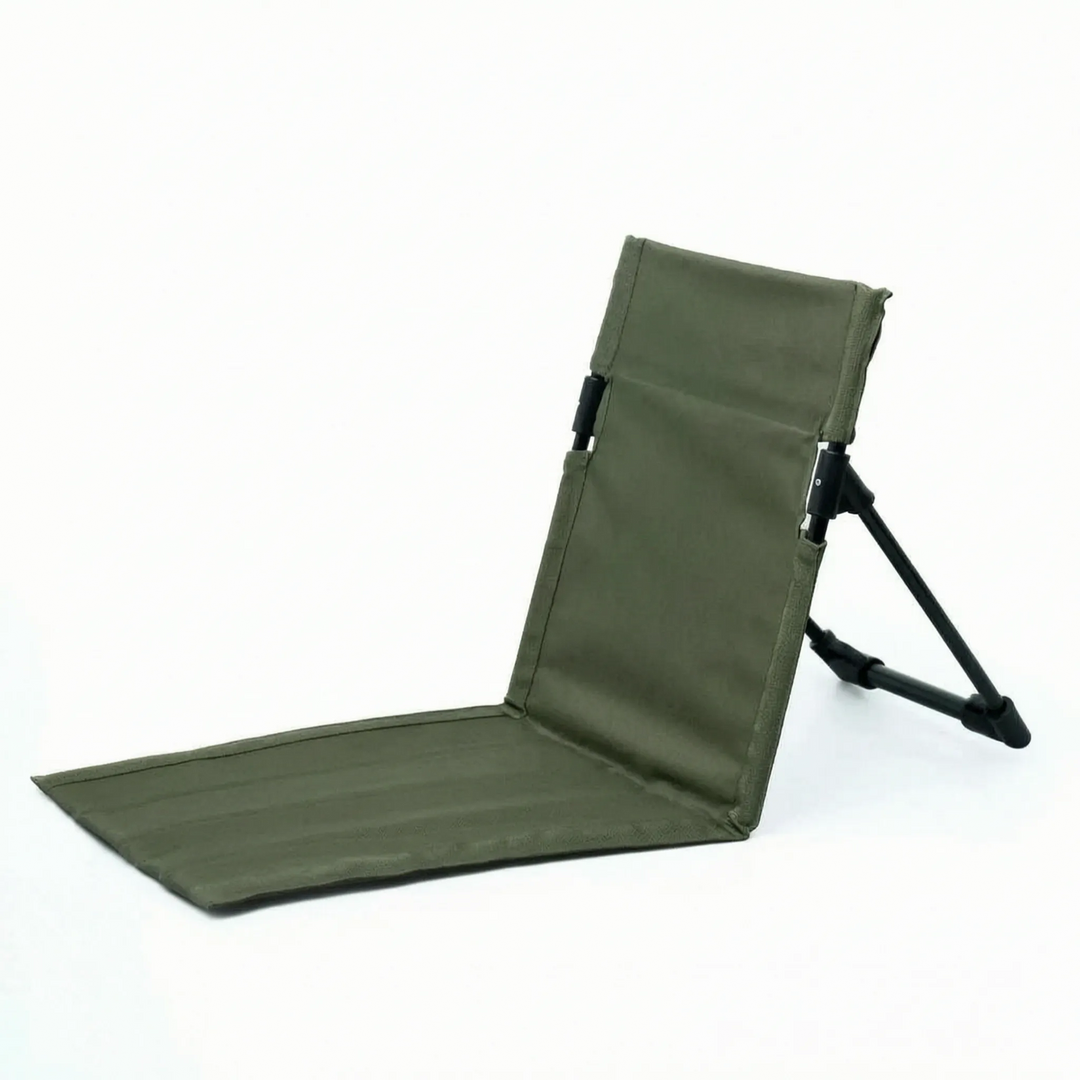 Unisex portable outdoor chair with a folding design, perfect for comfortable ground seating at any event.