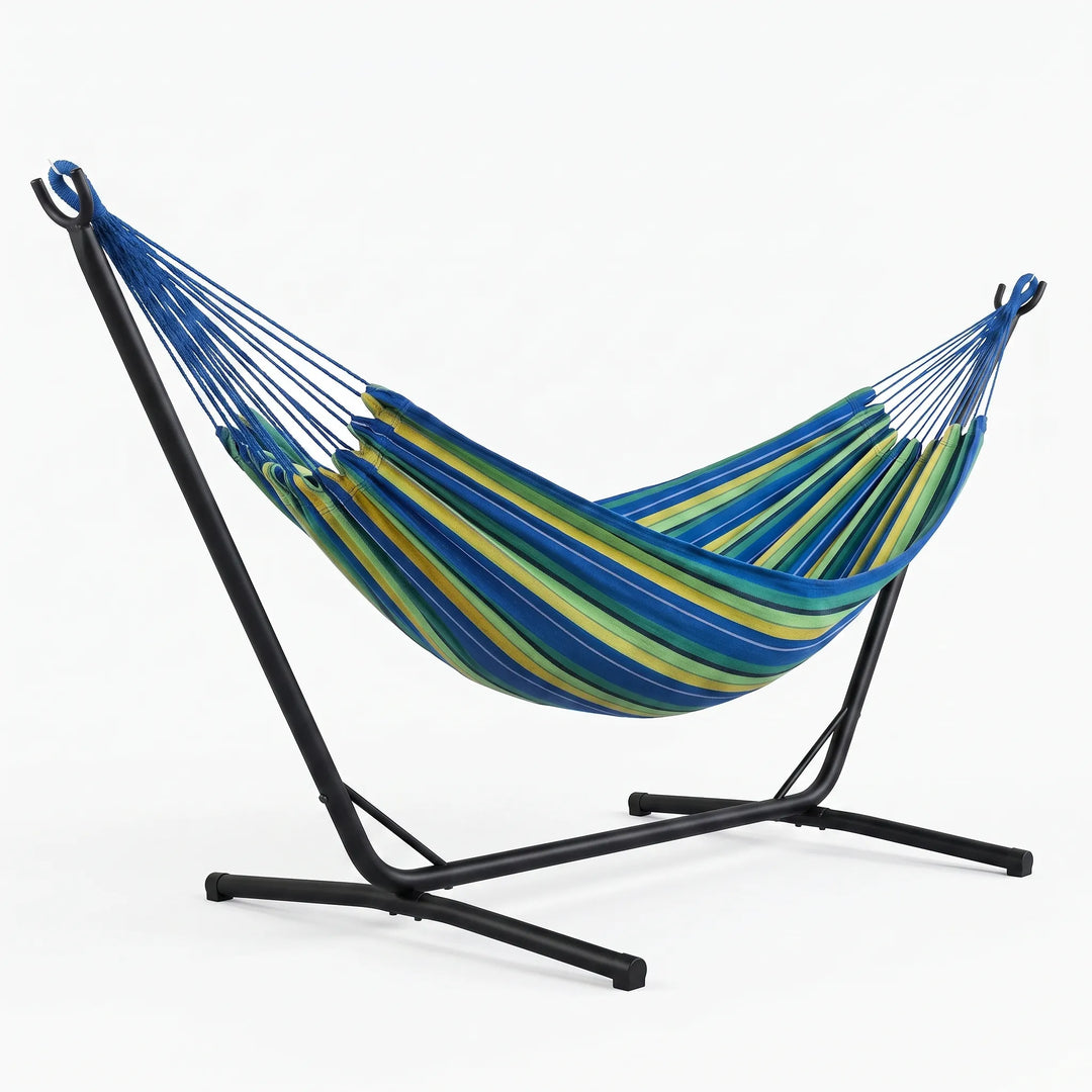 Durable camping hammock, lightweight & portable for outdoor travel. Enjoy relaxation on your next adventure.