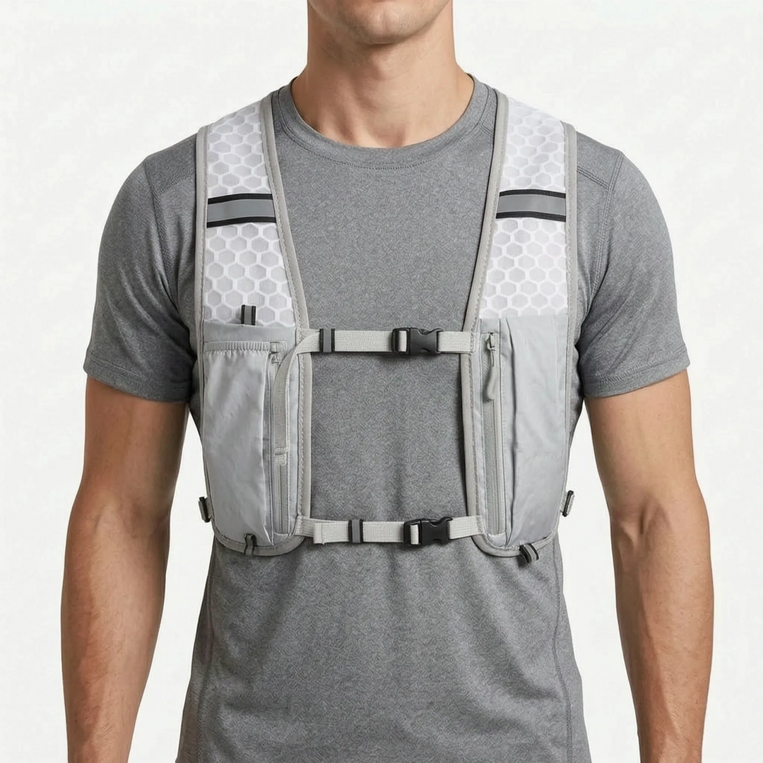 Unisex running hydration vest, essential lightweight gear for trail and outdoor activities.