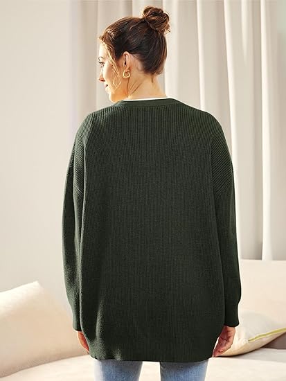 Fall/winter women's lightweight V-neck cardigan, comfortable button-up knitwear for layering.