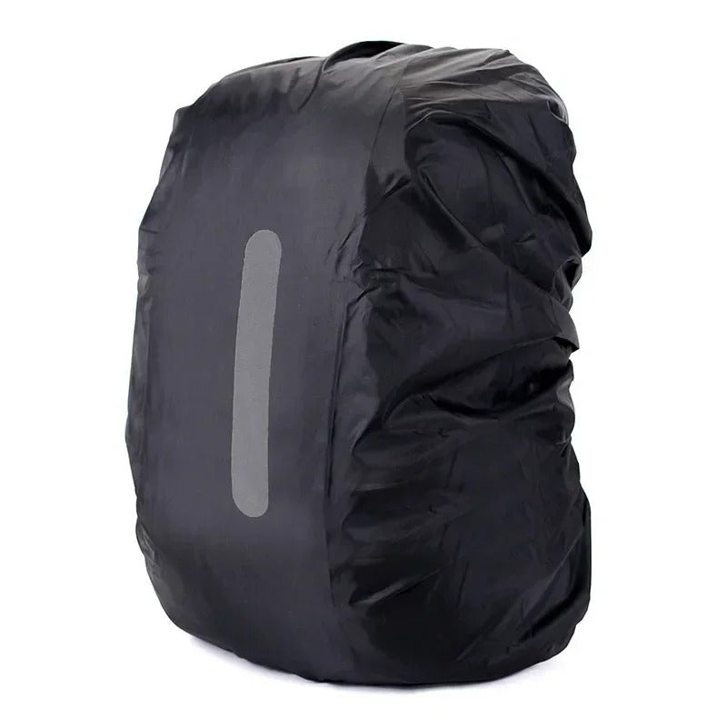 Interior view of the adjustable backpack rain cover, showing the elastic for secure bag protection.