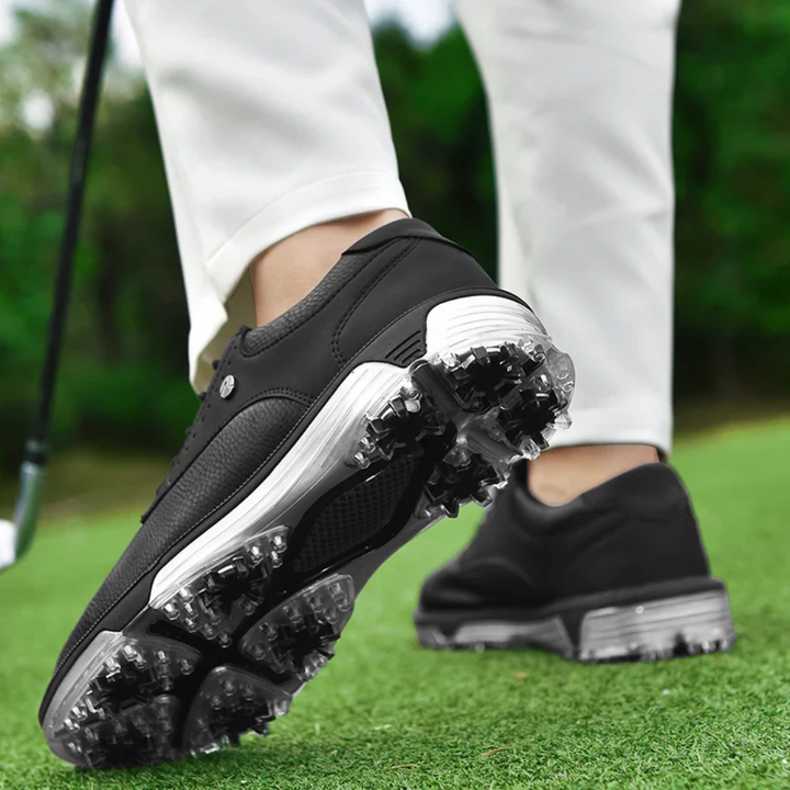 Exclusive Men's Waterproof Golf Shoes. Comfortable, durable athletic footwear designed for enhanced performance in any weather.