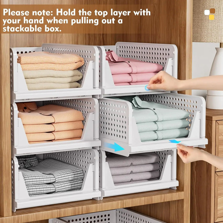 Versatile 5-pack fabric storage boxes, foldable and stackable for optimal closet organization, space saving