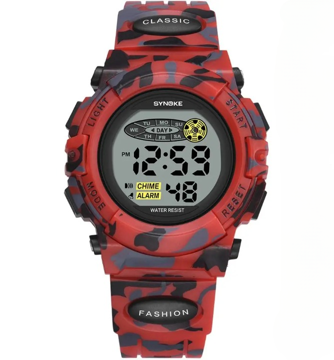 Livano kids' waterproof digital LED watch, blue silicone strap, perfect for boys and girls
