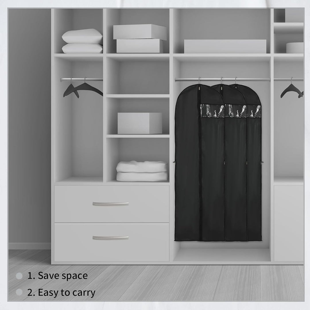 Clear 70.87 inch dress bag, ideal dust cover for wedding dresses & long coats. Closet organization essential.