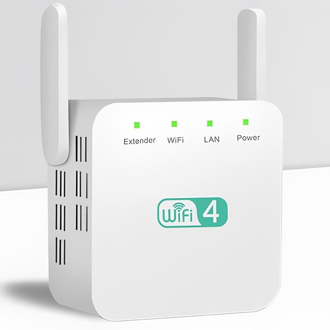 Long-range WiFi Repeater: Boost home internet speed & coverage. Fast wireless signal extender.