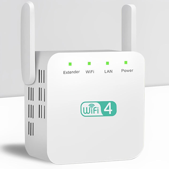 Long-range WiFi Repeater: Boost home internet speed & coverage. Fast wireless signal extender.
