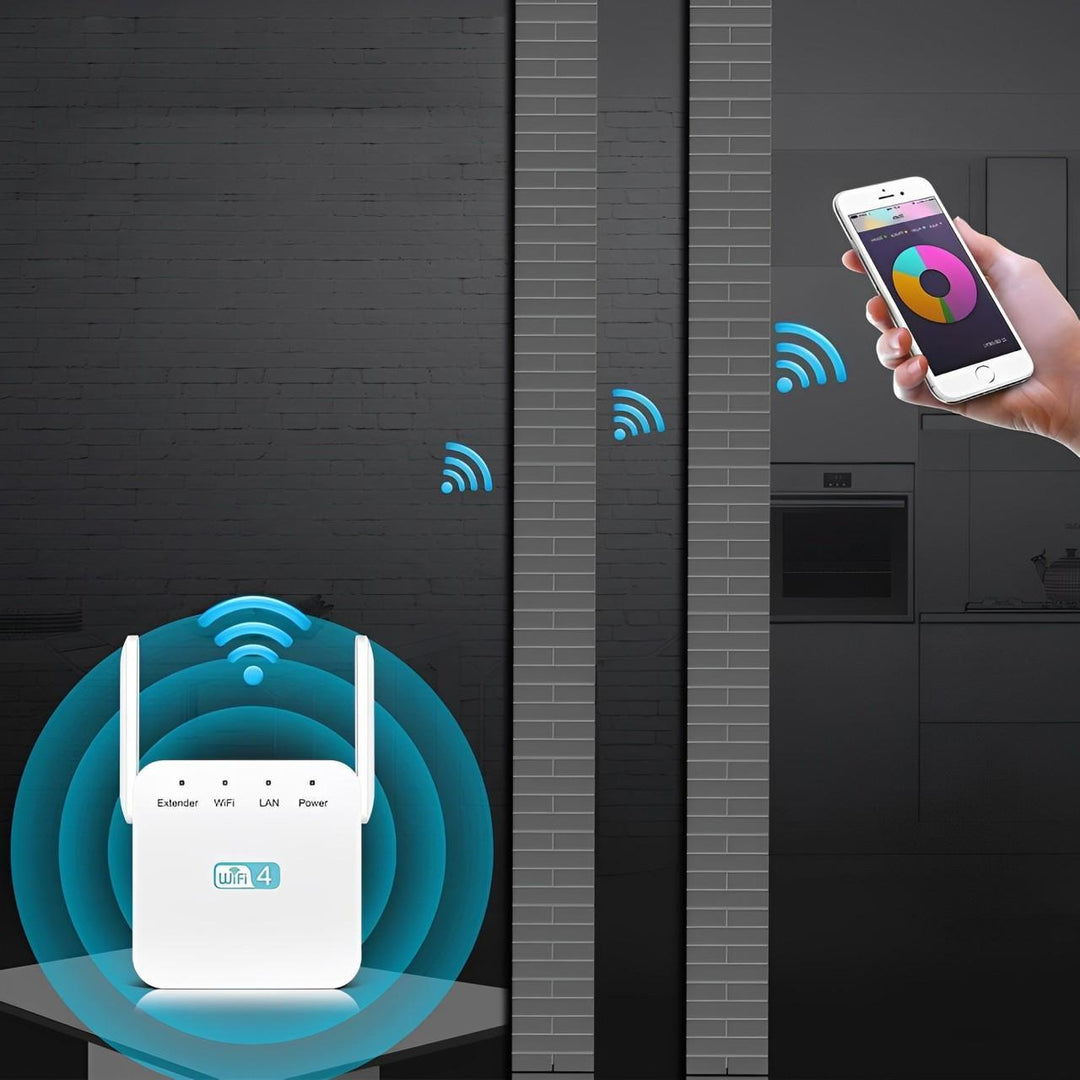 Modern WiFi extender for a seamless, fast home network experience. Internet booster solution.
