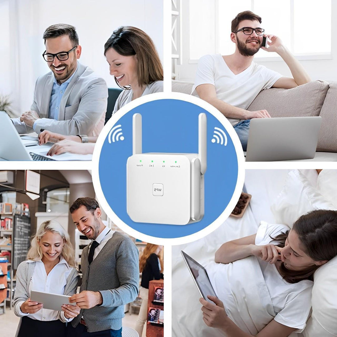 High-speed WiFi repeater. Ideal internet booster for gaming and HD video streaming.
