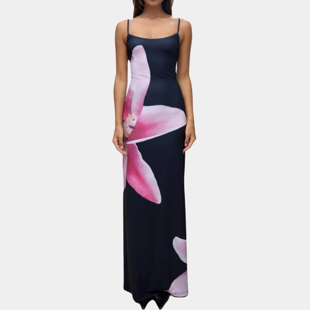 Lucine light blue casual maxi summer dress for women, sleeveless and breathable fabric