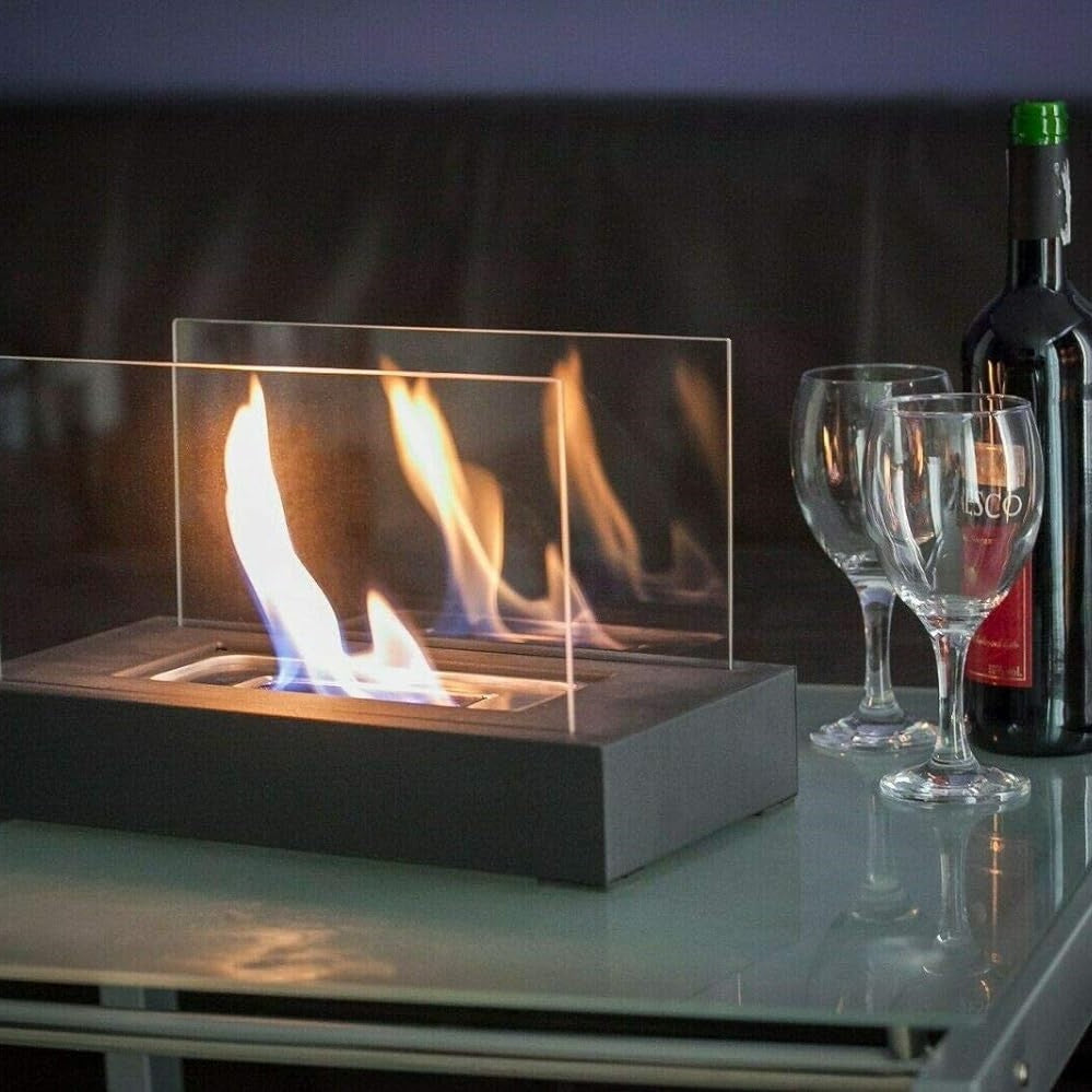 LumaFlame Portable Fireplace, creating a warm glow for indoor decor or outdoor accent