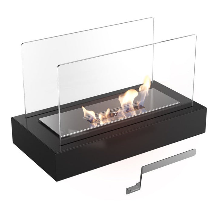 LumaFlame Portable Fire, a contemporary smokeless bioethanol fireplace for versatile use