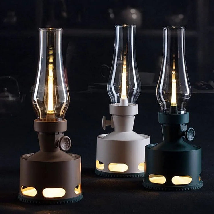 Top-down view of the LumaLantern vintage LED lantern, highlighting its intricate design and robust construction