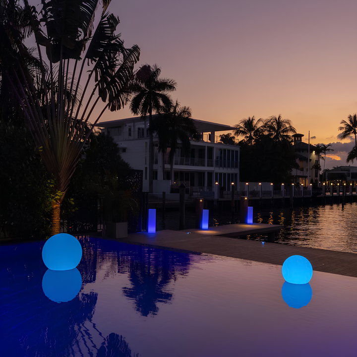 LumaSphere wireless garden light, adding modern touch to landscape