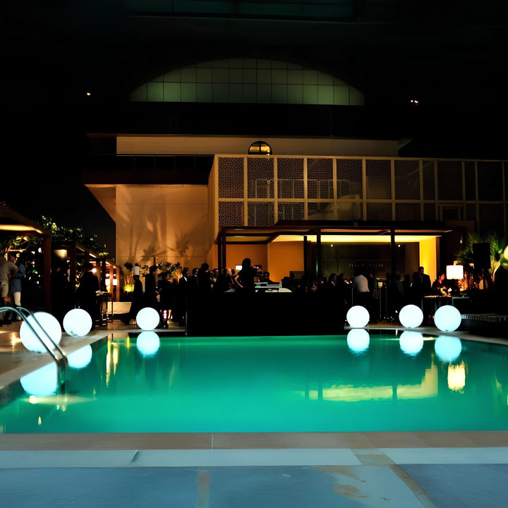 LumaSphere wireless LED globe, providing warm glow for outdoor decor