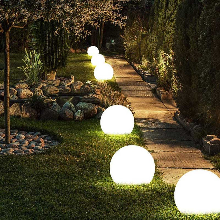 LumaSphere wireless lamp illuminating an indoor living space