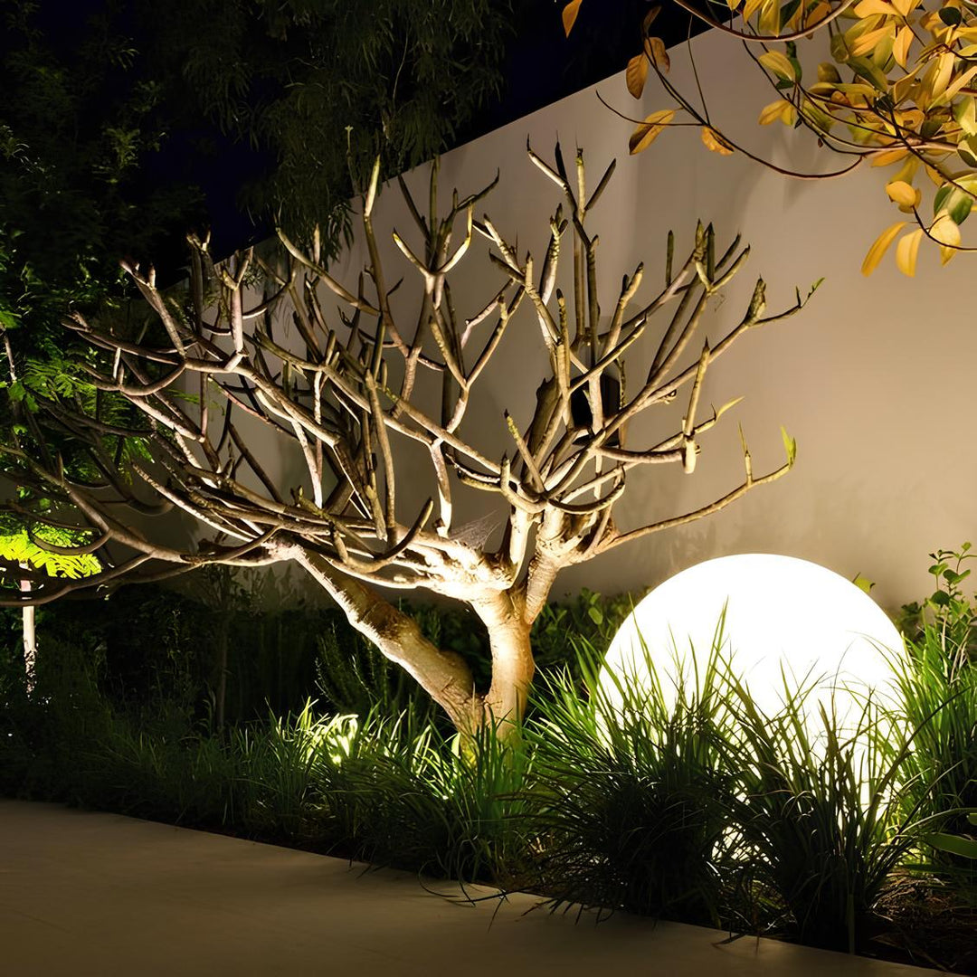 Solar-powered LumaSphere LED mood light, an eco-friendly garden lamp