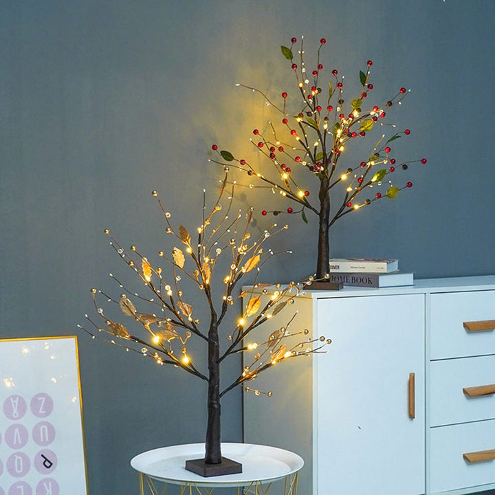 Decorative LED tree lamp with sparkling lights, ideal home decor and a cozy night light.