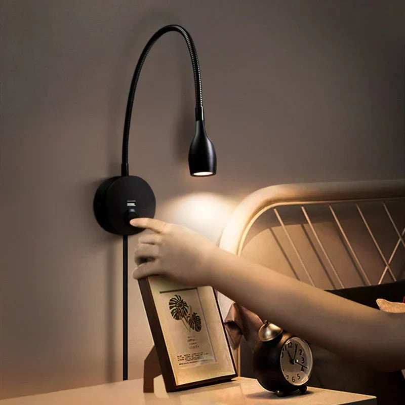 Wireless LumaWave wall lamp creating a cozy ambient glow, enhancing the home's atmosphere with modern LED light.