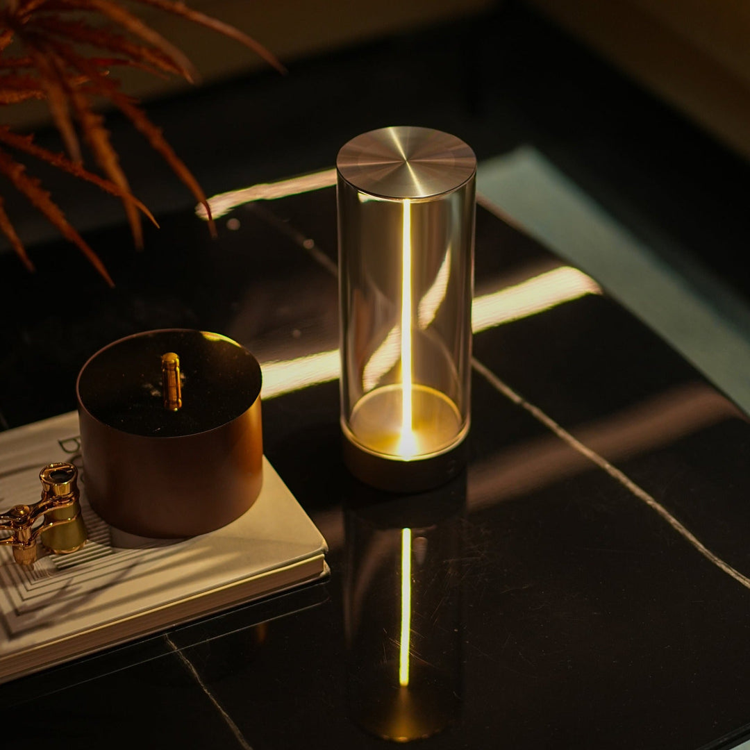 Group of two LumenFlow wireless mood lamps, creating a harmonious ambient lighting display