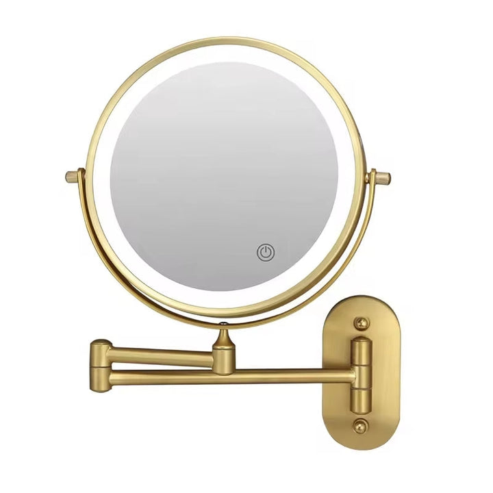 LumiAura rechargeable makeup mirror, perfect for travel or daily beauty routines with adjustable light.