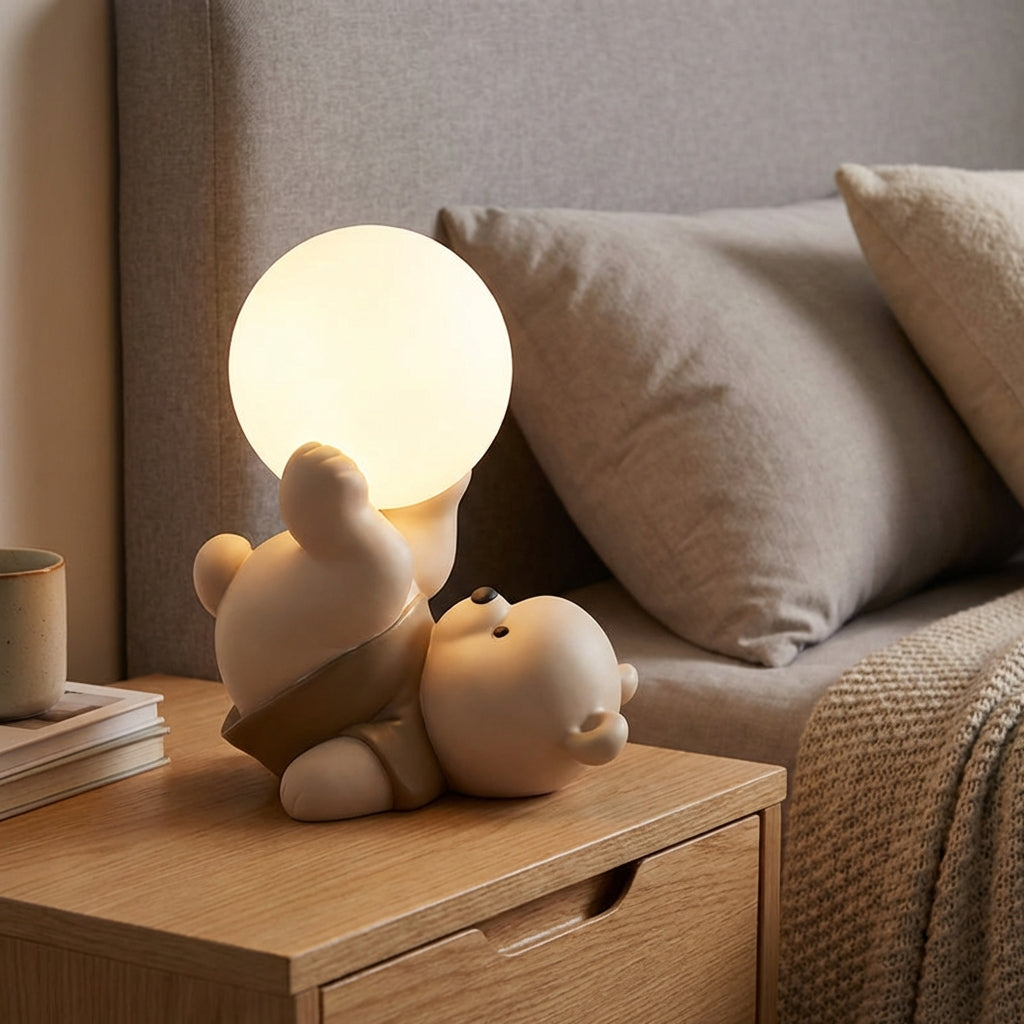 LumiBearo Unisex Touch Controlled LED Bedside Lamp, cozy bear design perfect for kids' rooms