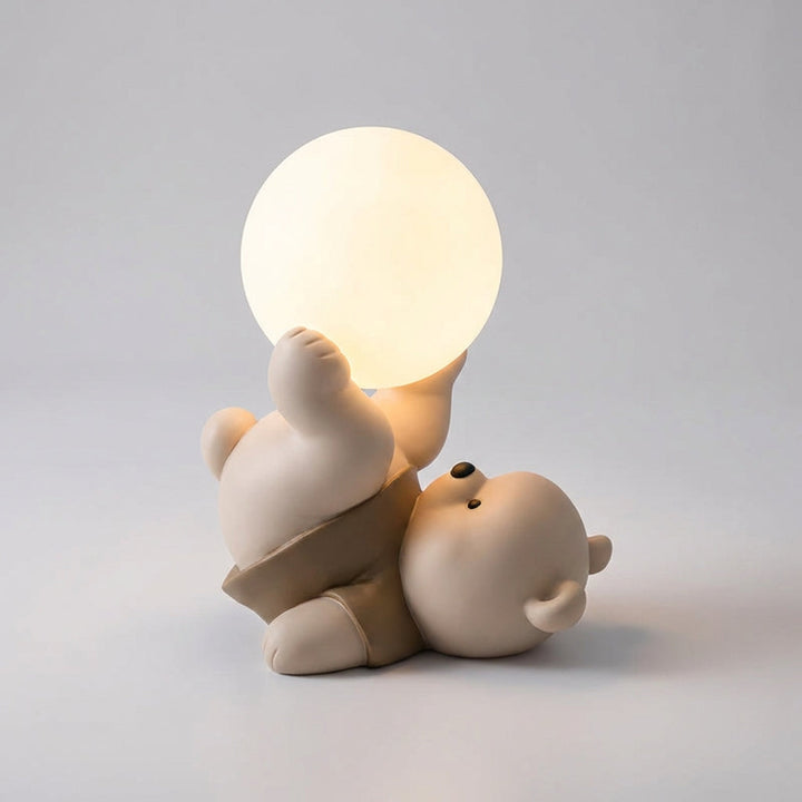 Portable LumiBearo touch lamp providing soft LED night light for ambient home decor