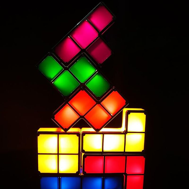 Gift-ready Tetris Style Stackable LED Lamp, a unique and fun present for gamers and tech enthusiasts
