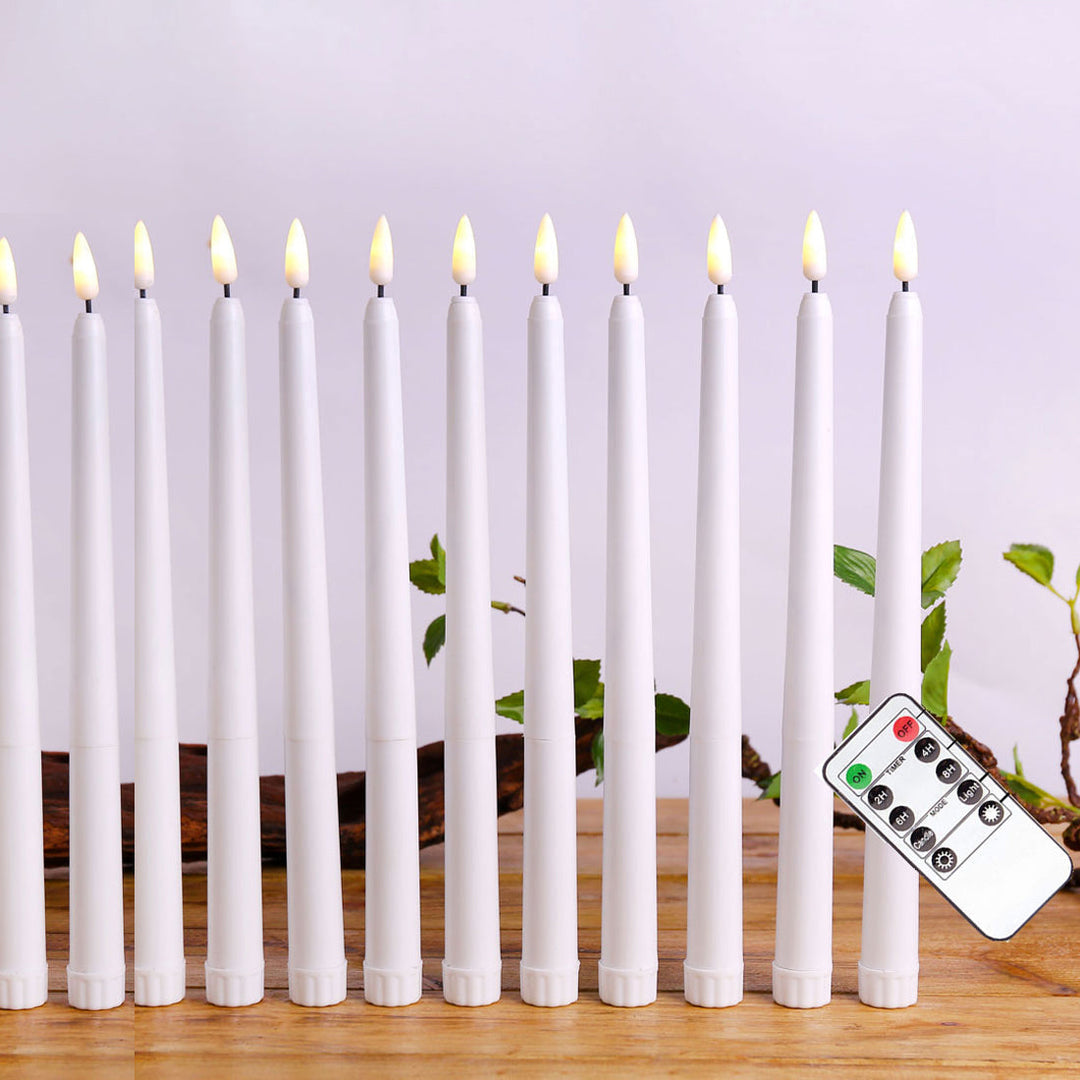 Atmospheric view of LumiCandle LED standing candle, providing safe, warm light for any room