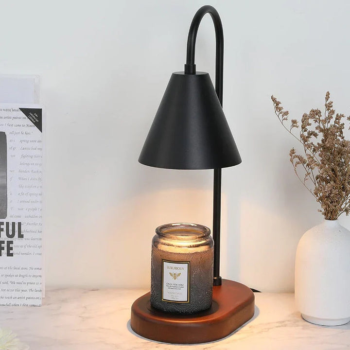 Flameless candle warmer lamp, a safe aroma diffuser and chic home decor piece. Enjoy ambient light and fragrance.