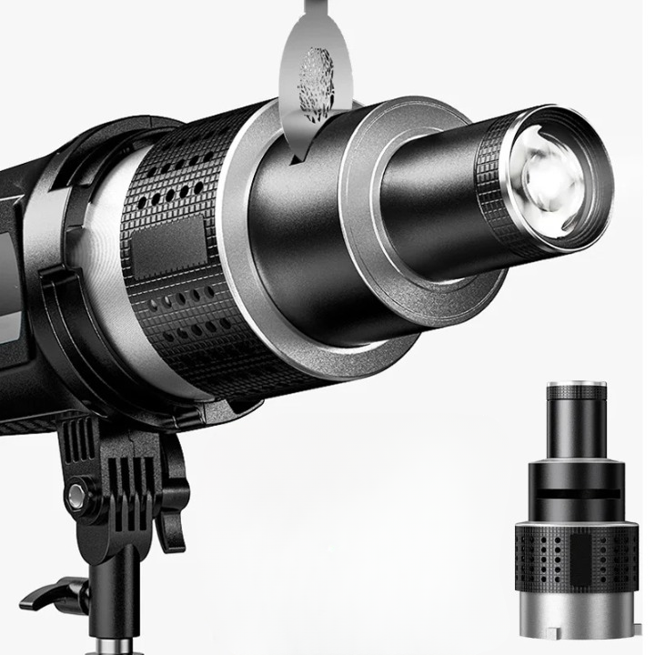 Lumina Optical Spotlight Conical Lens Kit with 35 gobos and Bowens mount for creative photography lighting