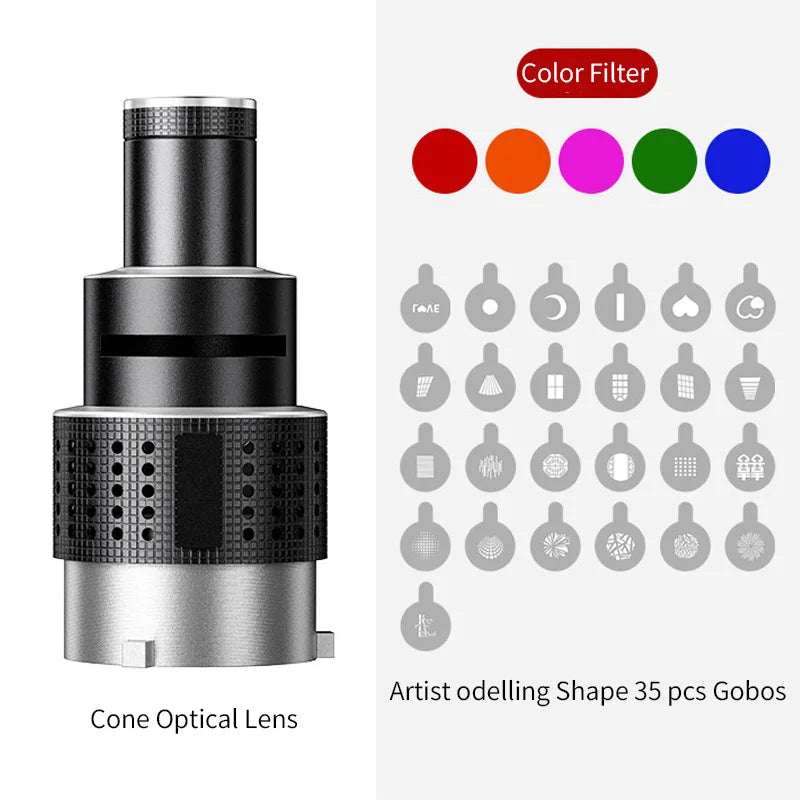 Lumina Optical Spotlight Conical Lens Kit, a versatile light shaper for photography and videography studio setups