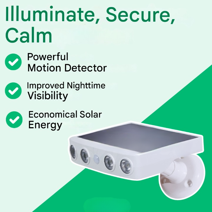 Versatile Lumina outdoor solar LED light, motion sensor, for security and ambiance