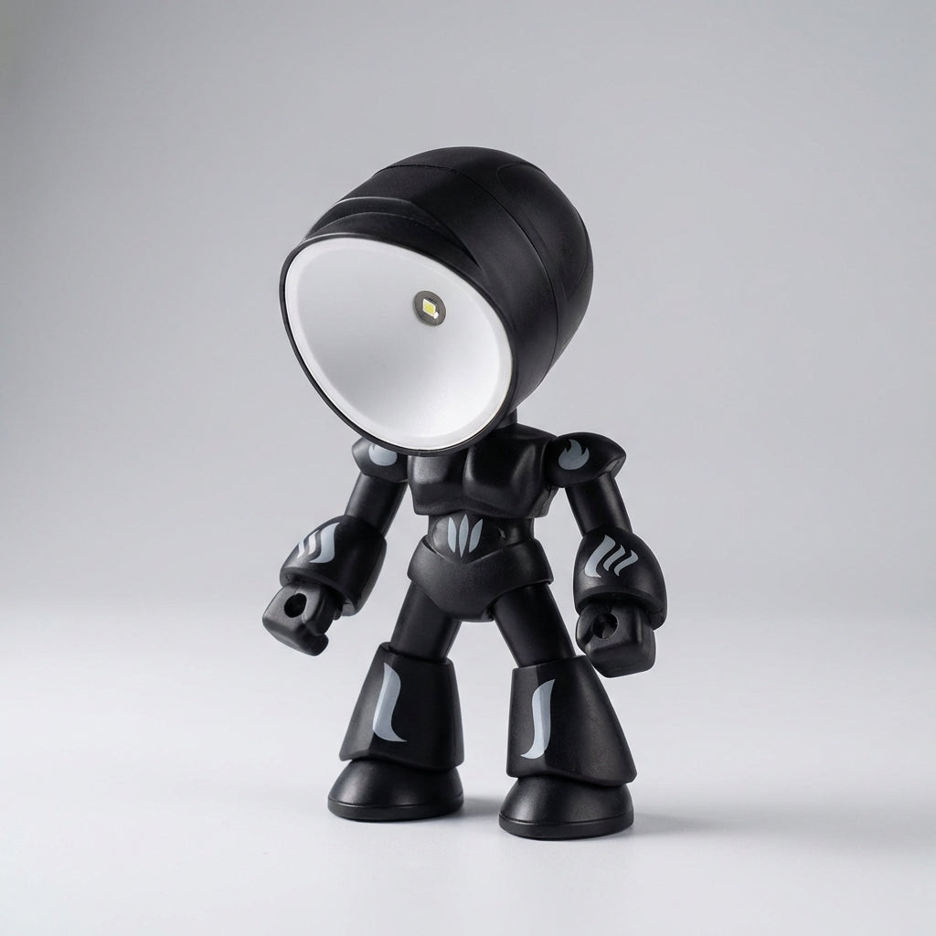 Children's robot reading lamp, a compact night light with a gentle glow, ideal for bedside decor.