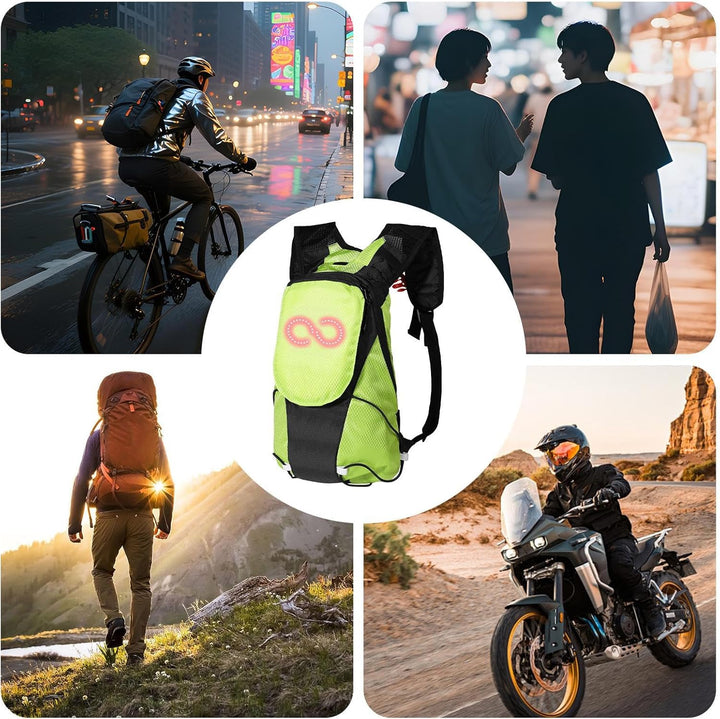 Side view of the luminous LED bag, highlighting its slim profile and integrated lighting.