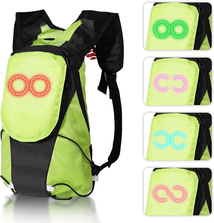 Water-resistant LED backpack with ample storage, designed for durable outdoor night adventures.