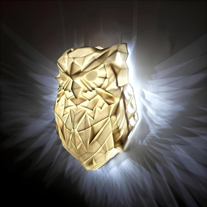LumaWings decorative wall lamp with a remote control, illustrating easy operation for ambient light.