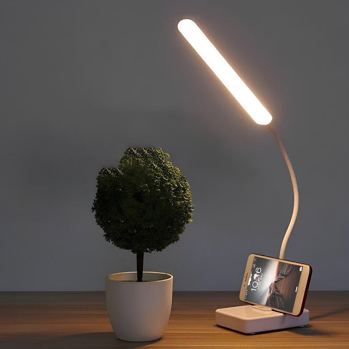 LumoFlex LED desk lamp with flexible gooseneck, rechargeable, modern workspace lighting