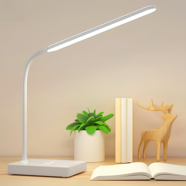 Flexible LED desk lamp, dimmable light modes, ideal for reading or office work