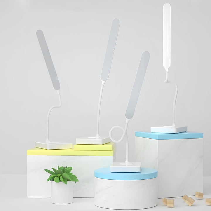 Modern LED table lamp with flexible design and multiple dimmable light settings
