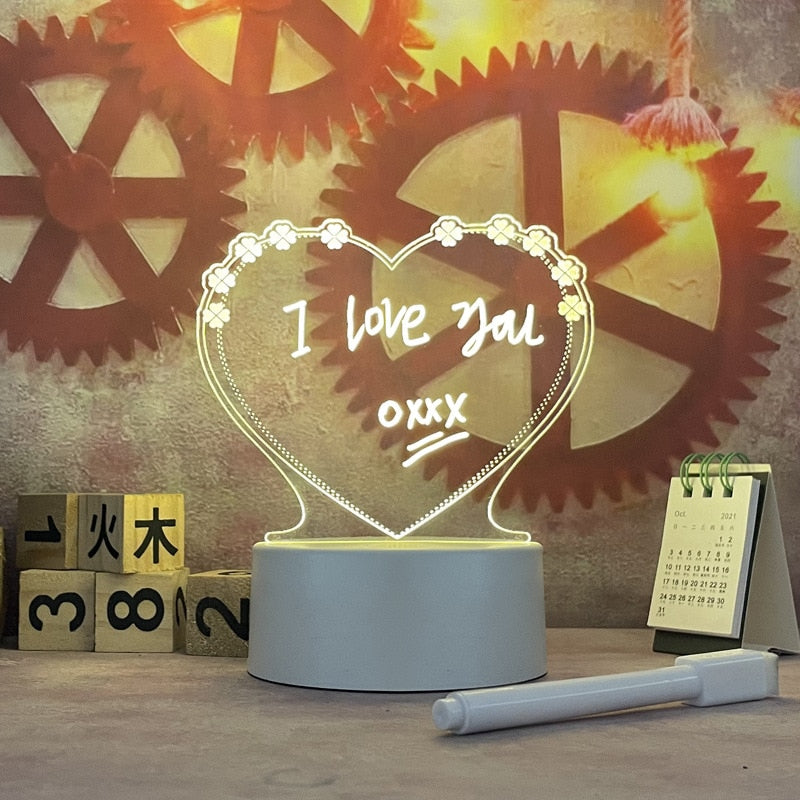 Creative LED message board with pen, LumoNote, casting a soft light, great gift idea