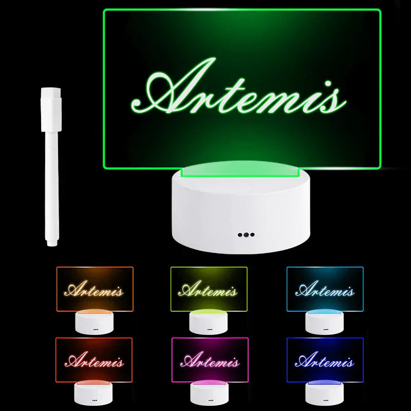 LumoNote creative LED message board in a living room setup, adding a personalized touch