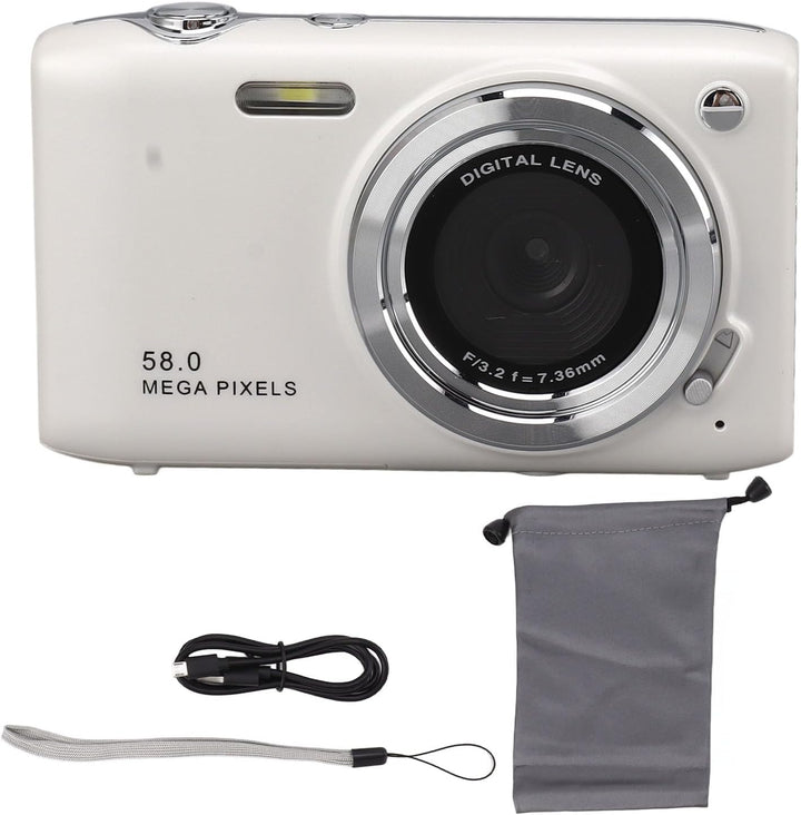 Versatile Lumora 4K digital camera, 58MP photos, 16X zoom, for all photography levels