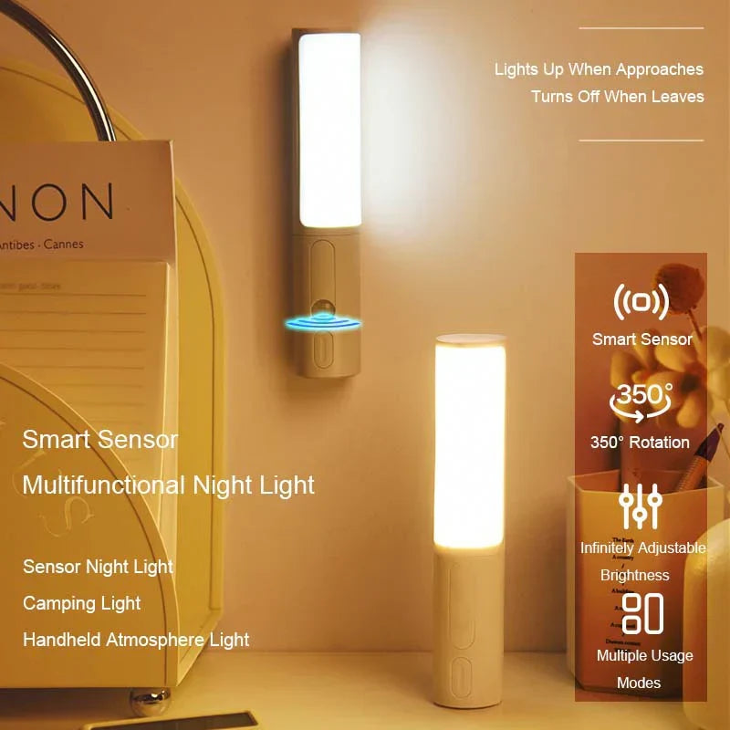 Modern, rechargeable Lumos smart motion sensor LED night light, perfect for automatic ambient home lighting.