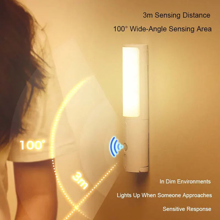 Ambient Lumos smart motion sensor LED night light, perfect for subtle automatic bedroom lighting.