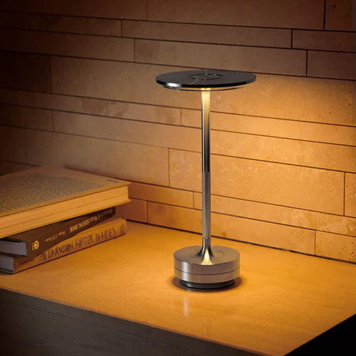 Sleek Luna Glow LED table lamp, a modern touch control wireless light solution.