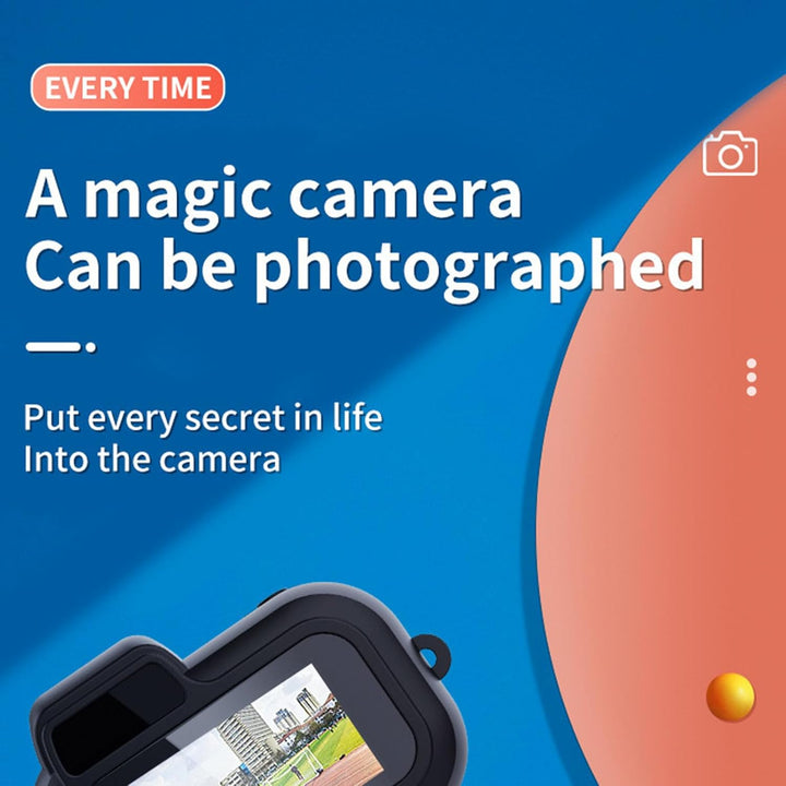 Back view of Lurevo 1080P mini camera, showing the color screen and control buttons