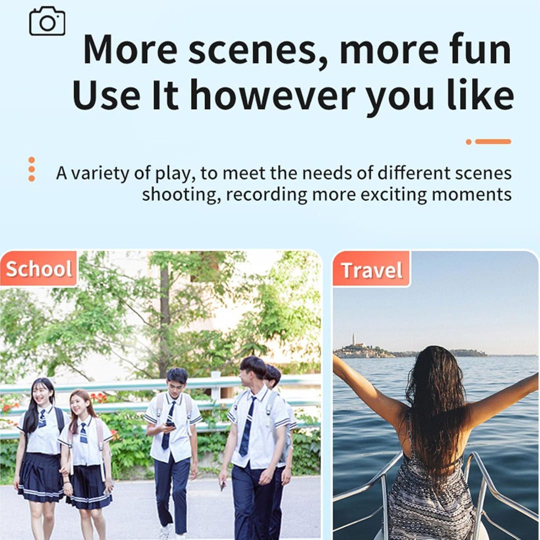 Lurevo compact camera held in hand, emphasizing its portability and lightweight design